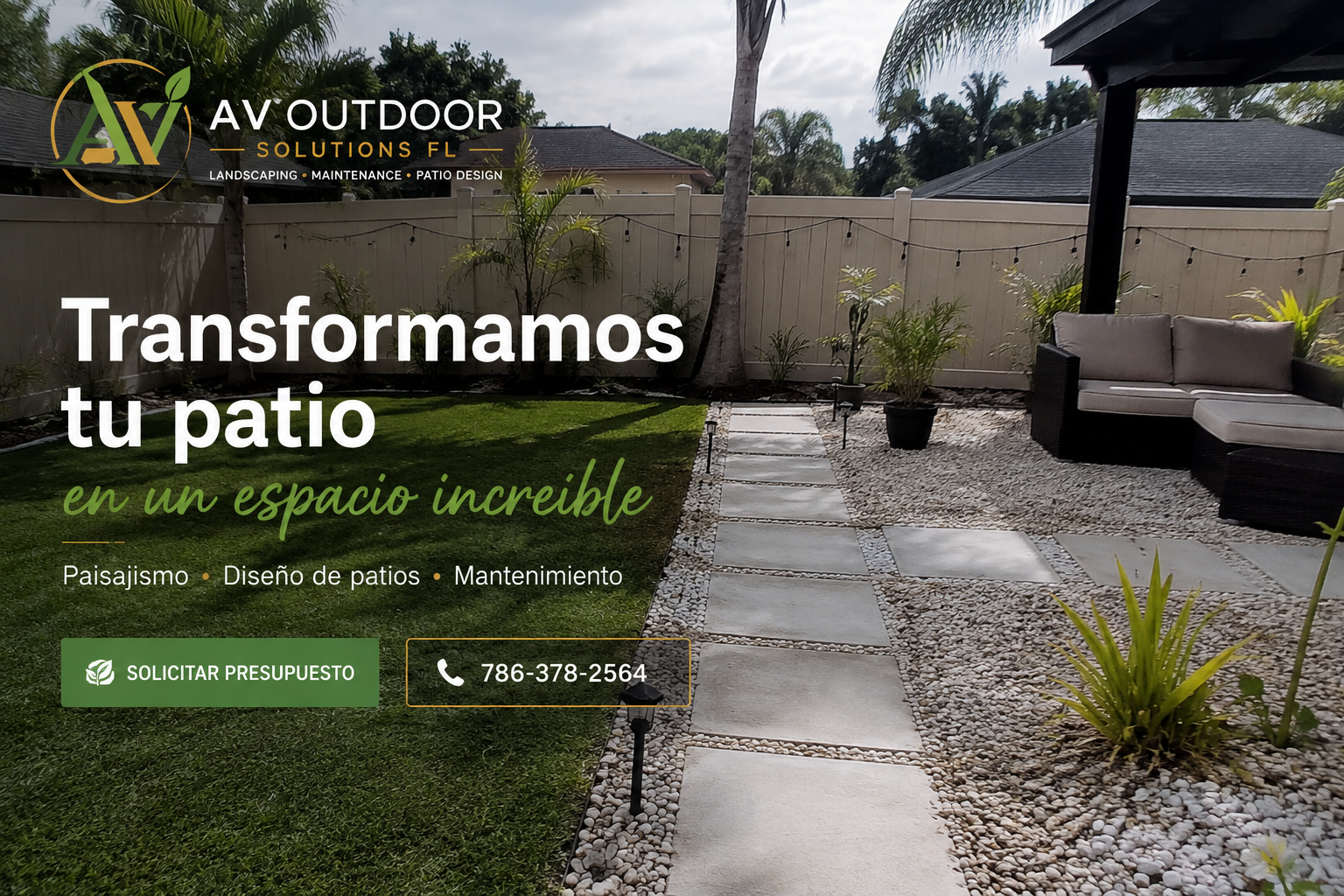 Patio moderno y realista